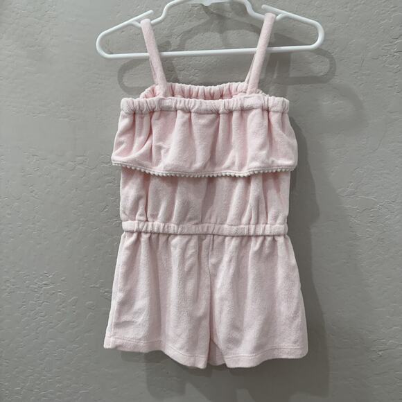 Janie and Jack Candy Pink Ruffle Terry Romper Swim Coverup - Picture 5 of 8